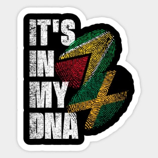 Jamaican And Guyanese Mix DNA Flag Heritage Sticker